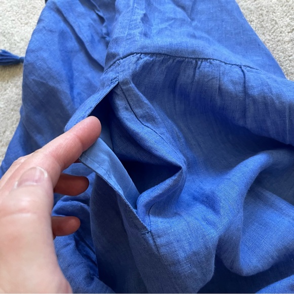 J. MCLAUGHLIN 100% LINEN CHRISTA TIERED SHIFT DRESS SIZE LARGE BABYDOLL Preppy - Picture 4 of 12